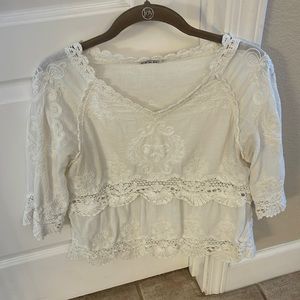 Beautiful, delicate white lace blouse